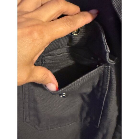 Duluth Trading Co. Jacket Gray Snap Button Fleece Lined Barn Coat Mens S/M - Picture 10 of 16